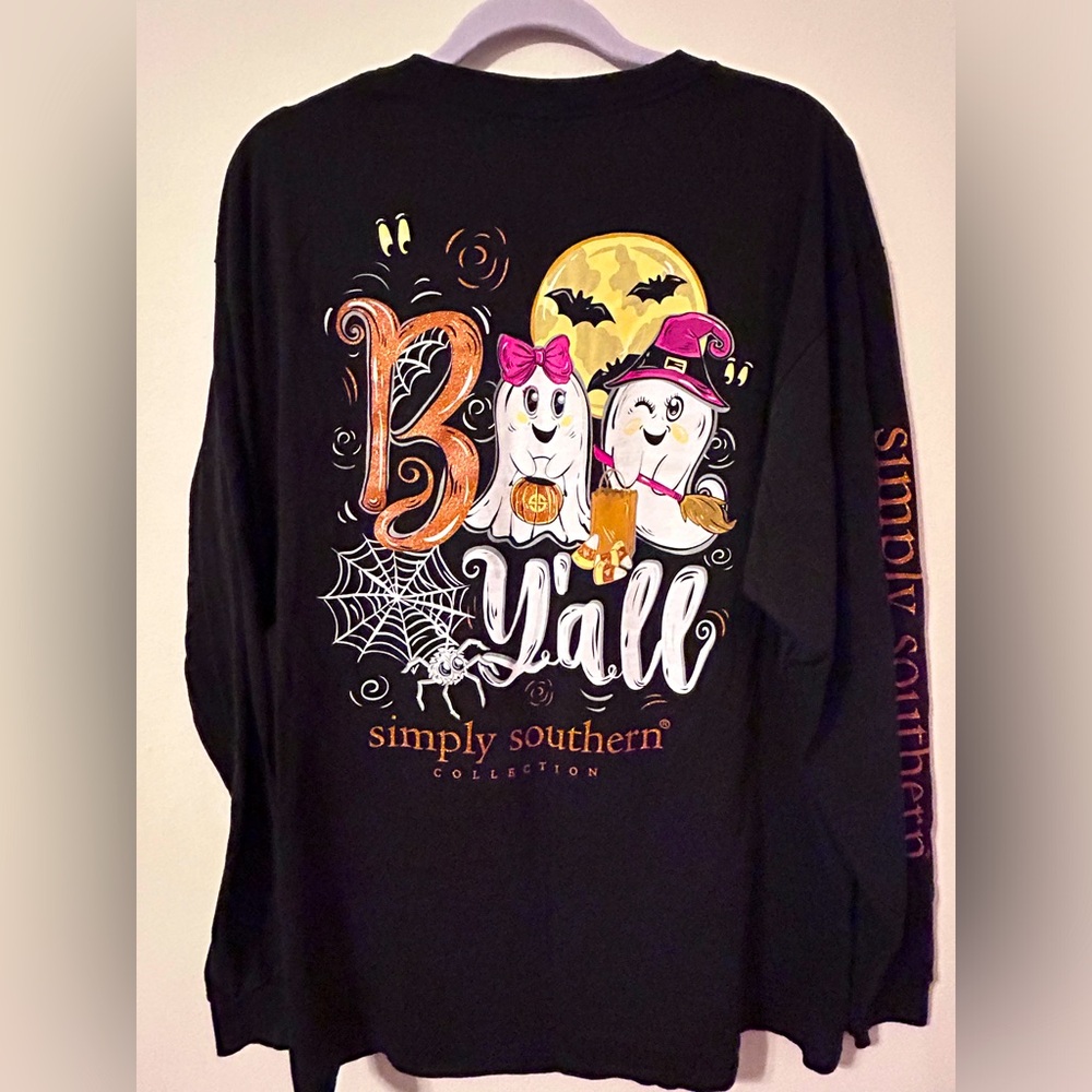 Simply Southern “Boo Y’all” Halloween Ghost Longsleeve T-shirt - Women’s Size